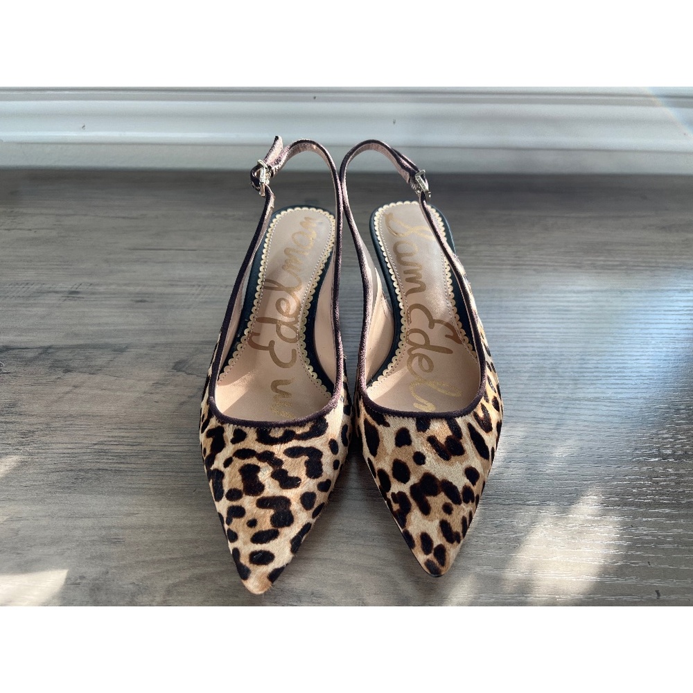 Sam Edelman Leopard-Print Slingback Kitten Heels